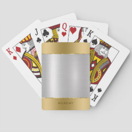 Minimalistische Silber & Gold Metallic Textur Spielkarten