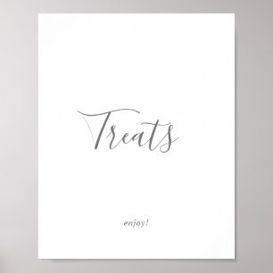 Minimalistische Silber-Leckereien Unterschreiben Poster