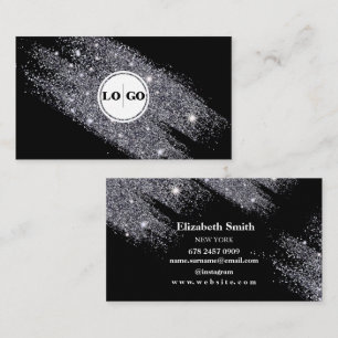 Minimalistische Silber- und Black-Business-Karte Visitenkarte