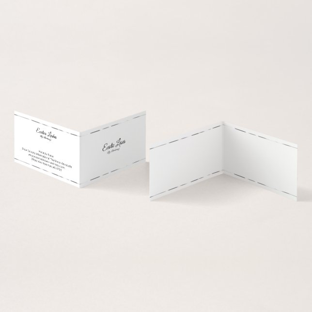 Minimalistische silberne Streifen auf weiß Visitenkarten (Innenseite und Außenseite)