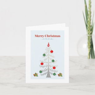 Minimalistische silberne Weihnachtsbaum-Weihnachts Karte