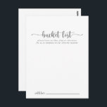 Minimalistische Silberzettelkarten Postkarte<br><div class="desc">Diese silbernen Eimerkarten sind die perfekte Wahl für einen rustikalen Hochzeitsempfang oder ein Brautparty. Das schlichte und elegante Design zeichnet sich durch klassische und extravagante Schrift-Typografie in Silber aus. Ändern Sie den Wortlaut in Anzug jedes Lebensereignisses. Das Schild der Schaufelliste wird separat verkauft.</div>