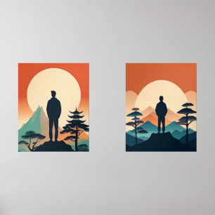 Minimalistische Silhouette Bilderwand Sets