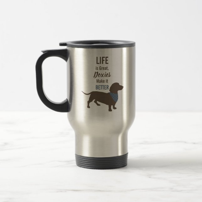 Minimalistische Silhouette der Dackel Reisebecher (Links)