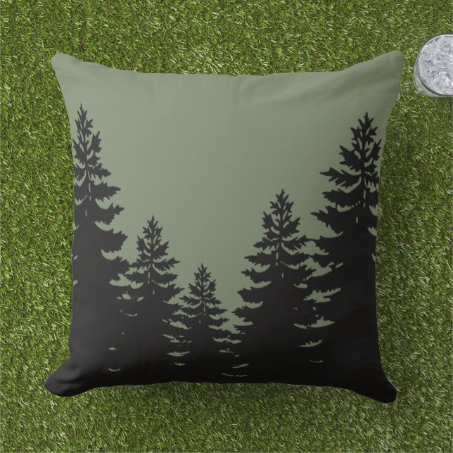 Minimalistische Silhouette Kissen (Gras)