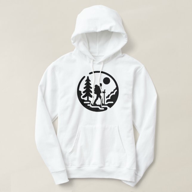 Minimalistische Silhouette mit Naturlandschaft Hoodie (Design vorne)