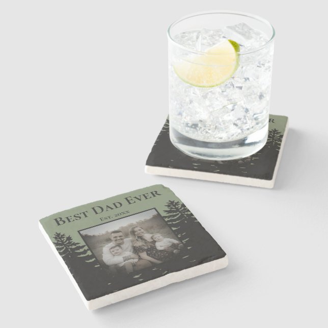 Minimalistische Silhouette Steinuntersetzer (Seitenansicht)