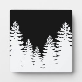 Minimalistische Silhouette von Kiefern Fotoplatte