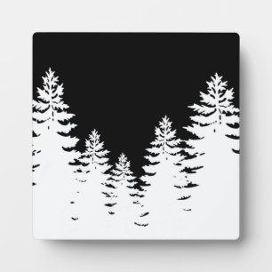 Minimalistische Silhouette von Kiefern Fotoplatte