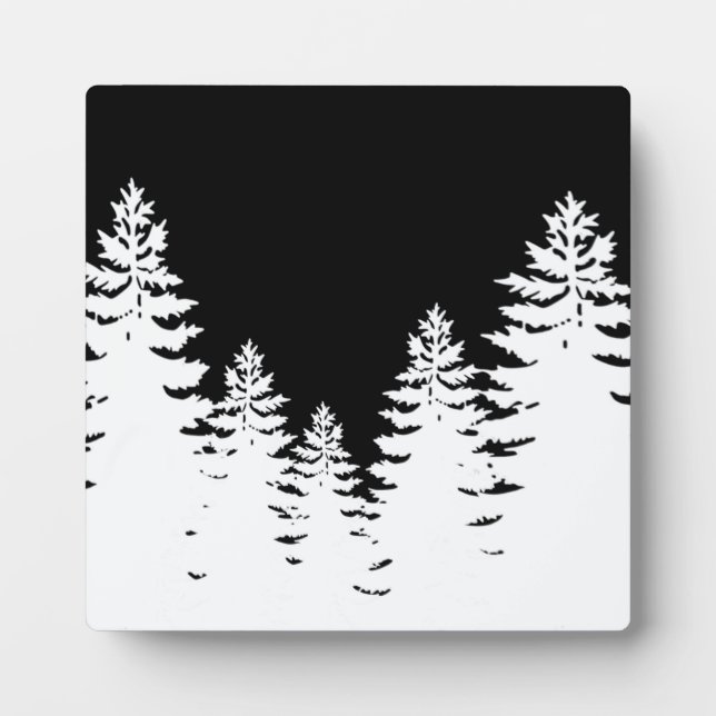 Minimalistische Silhouette von Kiefern Fotoplatte (Vorderseite)