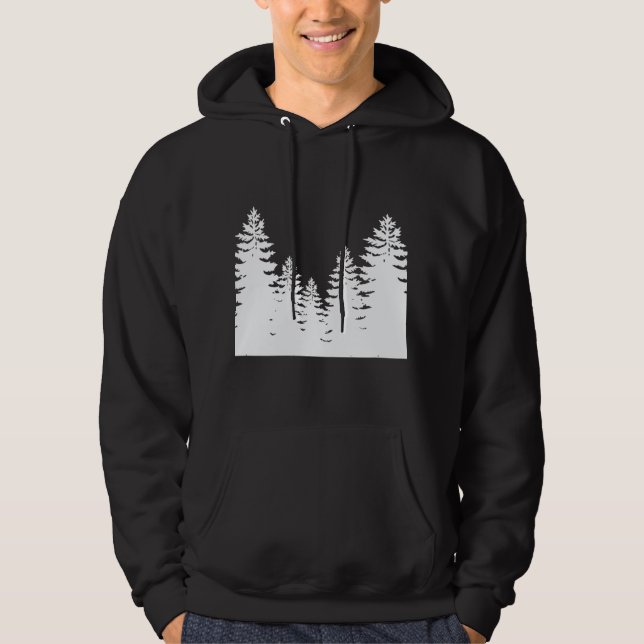 Minimalistische Silhouette von Kiefern Hoodie (Vorderseite)