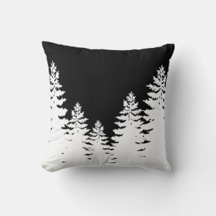 Minimalistische Silhouette von Kiefern Kissen