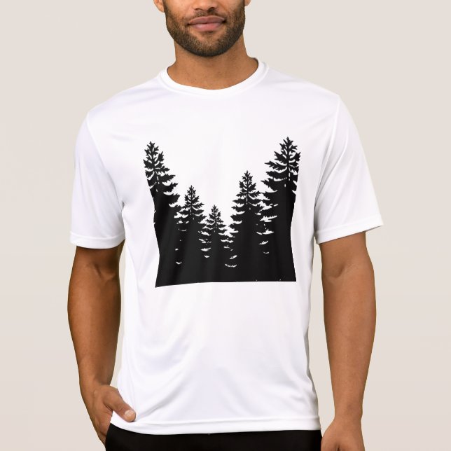 Minimalistische Silhouette von Kiefern T-Shirt (Vorderseite)