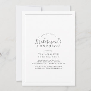 Minimalistische Silver Bridesmaids Luncheon Einlad Einladung