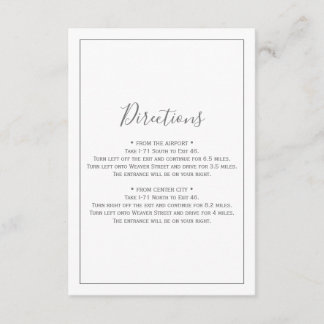 Minimalistische Silver Directors Card Begleitkarte