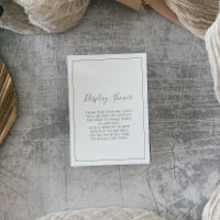 Minimalistische Silver Display Showumrandkarte