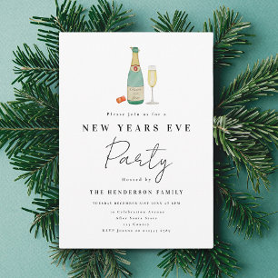 Minimalistische Silvesterparty Einladung