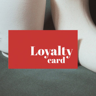 Minimalistische Simple Red White Bold Loyalty Card Treuekarte