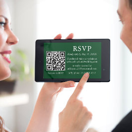 Minimalistische simple Wedding Green QR-UAWG Karte