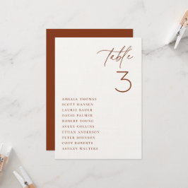 Minimalistische Sitzkarte für Hochzeitstische Einladung