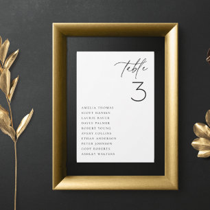 Minimalistische Sitzkarte für Hochzeitstische Einladung