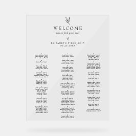 Minimalistische Sitzordnung Hochzeit Alphabetisch Acrylschild