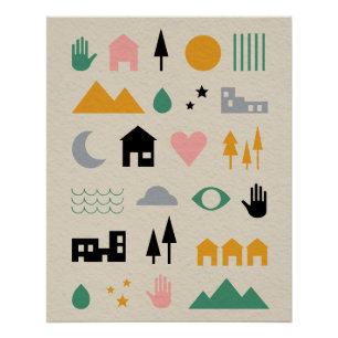 Minimalistische skandinavische Elemente der Harmon Poster