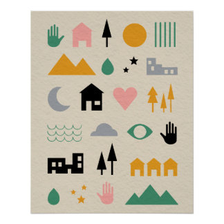 Minimalistische skandinavische Elemente der Harmon Poster