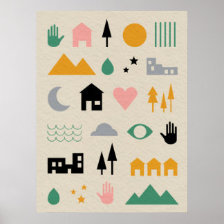 Minimalistische skandinavische Elemente der Harmon Poster