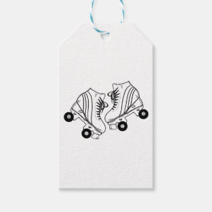 Minimalistische Skate mit schwarzen und weißen Rol Geschenkanhänger