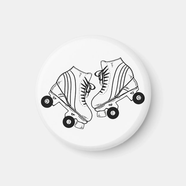Minimalistische Skate mit schwarzen und weißen Rol Magnet (Vorne)