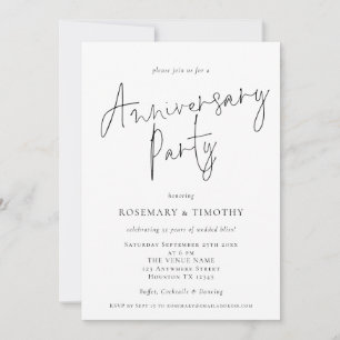 Minimalistische Skript-Hochzeit-Jubiläumsfeier  Einladung