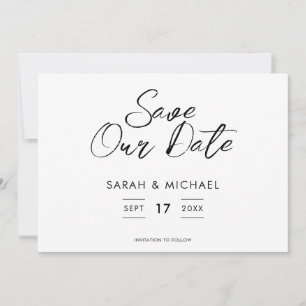 Minimalistische Skripteinblendung Datum speichern Save The Date