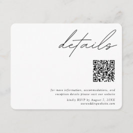 Minimalistische Skripteinsätze Details QR-Code-UAW Begleitkarte