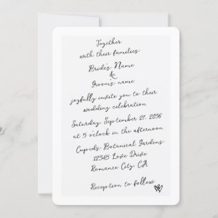 Minimalistische Skripthandschrift Schriftliche Typ Einladung