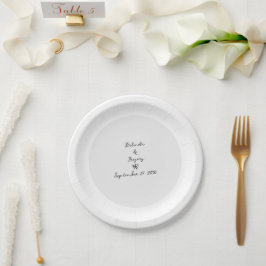 Minimalistische Skripthandschrift Schriftliche Typ Pappteller