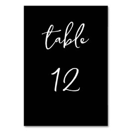 Minimalistische Skriptschwarze Tischnummer