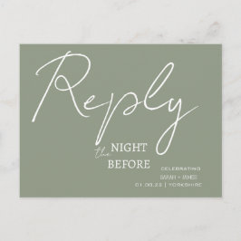 Minimalistische Skriptsprache Greenthe Night Vor U Einladungspostkarte