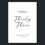 Minimalistische Skripttabelle 33 Tischnummern<br><div class="desc">Dieser elegante schwarze Kalligrafietisch ist 33 Tischnummern lang und eignet sich ideal für Hochzeiten und andere Veranstaltungen. Das neutrale Design besticht durch eine minimalistische Karte,  die mit romantischer und skurriler Typografie dekoriert ist. Die Karte druckt auf der Vorder- und Rückseite (beidseitig). Andere Tischnummern in der Sammlung werden separat verkauft.</div>