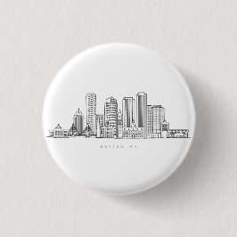 Minimalistische Skyline-Illustration in Boston Cit Button