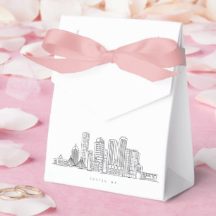 Minimalistische Skyline-Illustration in Boston Cit Geschenkschachtel