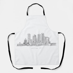 Minimalistische Skyline-Illustration in Boston Cit Schürze