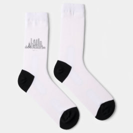Minimalistische Skyline-Illustration in Boston Cit Socken