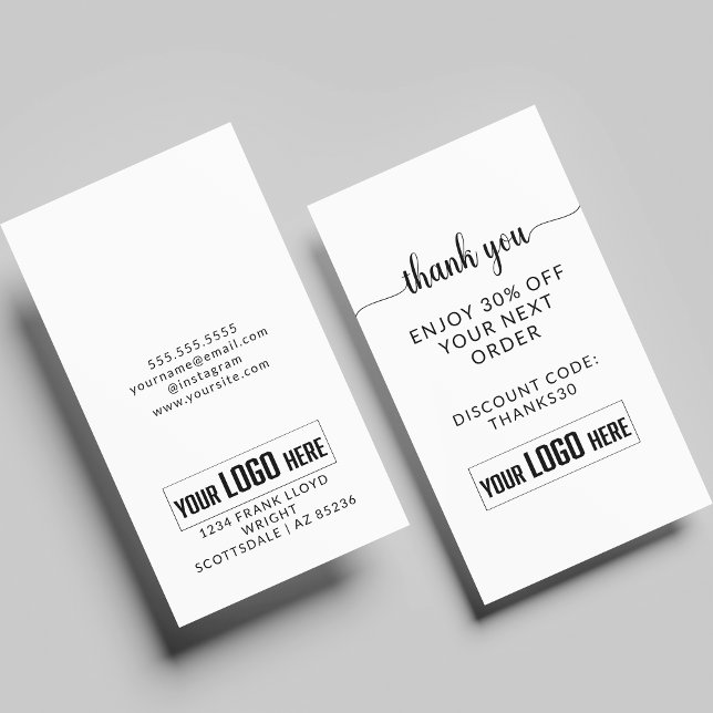 Minimalistische Sleek-Logos für Unternehmen Vielen Rabattkarte (Von Creator hochgeladen)