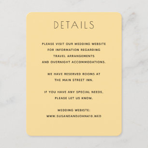 Minimalistische Smaragdgrün und goldene Hochzeit Begleitkarte