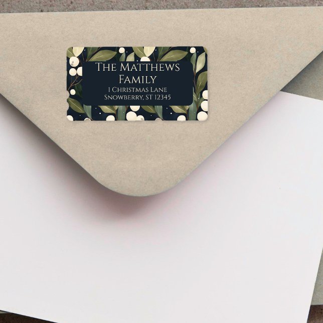 Minimalistische Snowberfeste Adressaufkleber (Von Creator hochgeladen)