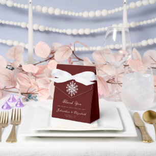 Minimalistische Snowflake-Hochzeit   Rot Geschenkschachtel