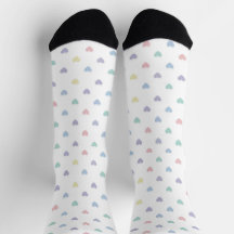 Minimalistische Soft-Pastell-Herzmuster-Crew-Socke