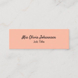 Minimalistische Soft Peach Mini Business Card Visitenkarte