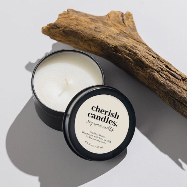 Minimalistische Sojakandle Runder Aufkleber (Von Creator hochgeladen)